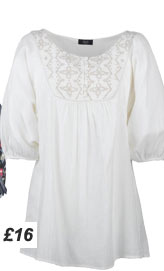 F&F Embroidered 3/4 length sleeves tunic top £16